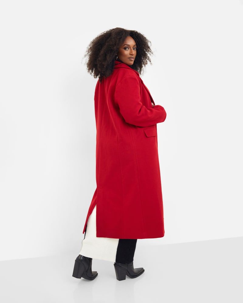 Dolce Wool Blend Double Breasted Coat Red Red